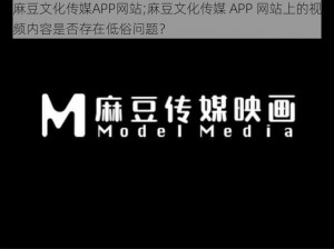 麻豆文化传媒APP网站;麻豆文化传媒 APP 网站上的视频内容是否存在低俗问题？