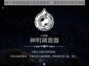 空洞骑士神明调谐器功能深度解析：解锁游戏内核的神秘工具