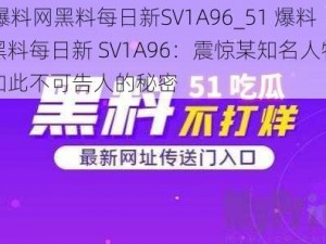 51爆料网黑料每日新SV1A96_51 爆料网黑料每日新 SV1A96：震惊某知名人物竟有如此不可告人的秘密