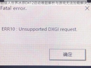 怪物猎人世界冰原DX12启动难题解析与游戏无法加载解决方案