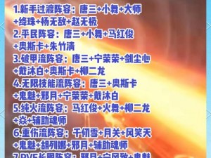 斗罗大陆魂师剑尘心阵容完美搭配攻略：探究最佳战斗配置与策略