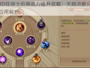 万王之王3D狂战士后期战力提升攻略：天赋点数分配方案推荐及实战应用解析