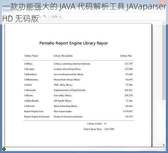 一款功能强大的 JAVA 代码解析工具 JAVaparserHD 无码版