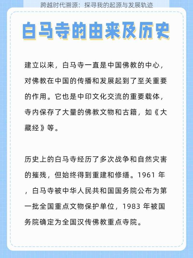 跨越时代溯源：探寻我的起源与发展轨迹