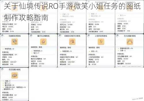 关于仙境传说RO手游微笑小姐任务的图纸制作攻略指南