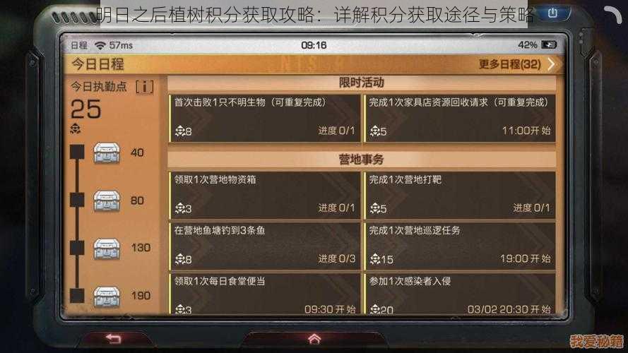 明日之后植树积分获取攻略：详解积分获取途径与策略