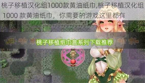 桃子移植汉化组1000款黄油纸巾,桃子移植汉化组 1000 款黄油纸巾，你需要的游戏这里都有