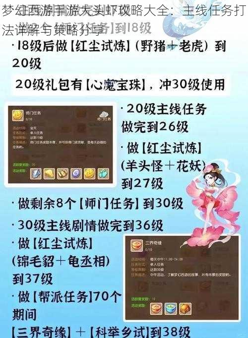 梦幻西游手游大头虾攻略大全：主线任务打法详解与策略分享