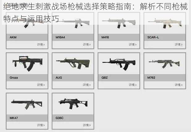 绝地求生刺激战场枪械选择策略指南：解析不同枪械特点与运用技巧