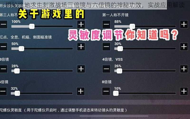 揭秘绝地求生刺激战场三倍镜与六倍镜的神秘功效，实战应用解读