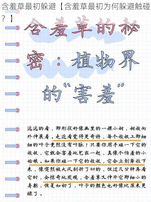 含羞草最初躲避【含羞草最初为何躲避触碰？】