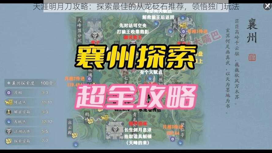 天涯明月刀攻略：探索最佳的从龙砭石推荐，领悟独门玩法