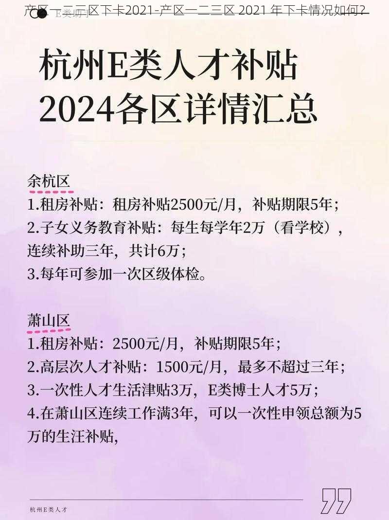 产区一二三区下卡2021-产区一二三区 2021 年下卡情况如何？