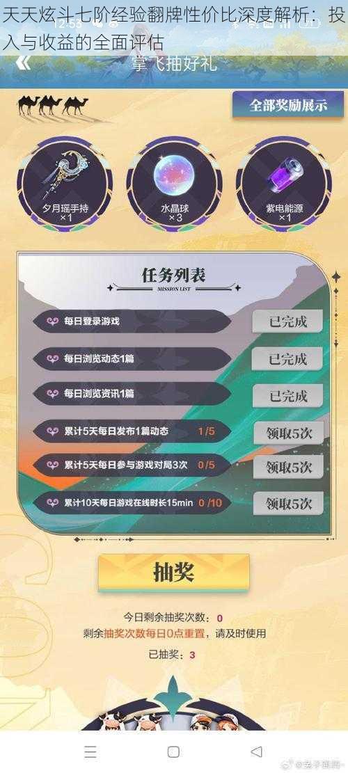 天天炫斗七阶经验翻牌性价比深度解析：投入与收益的全面评估