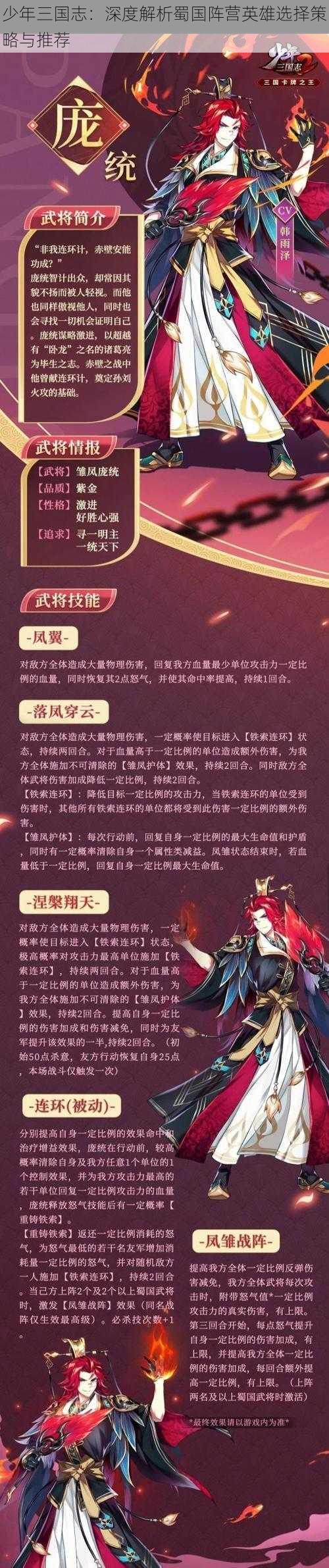 少年三国志：深度解析蜀国阵营英雄选择策略与推荐