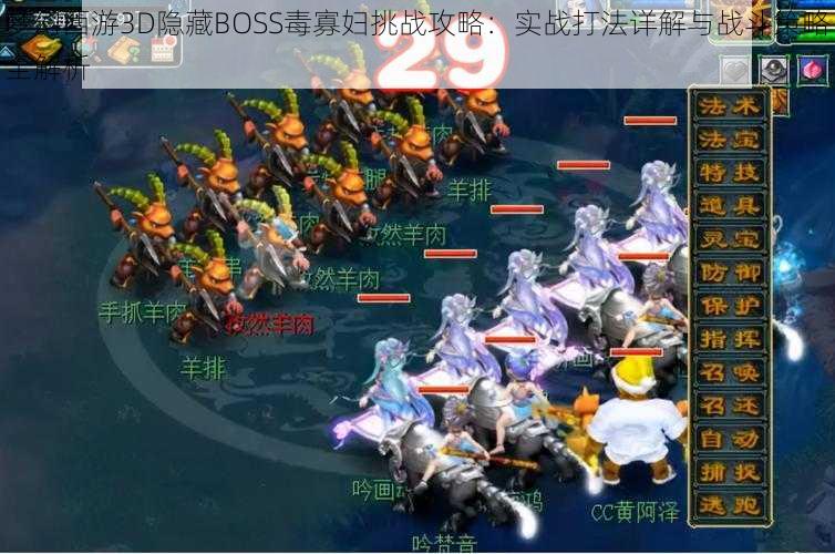 梦幻西游3D隐藏BOSS毒寡妇挑战攻略：实战打法详解与战斗策略全解析