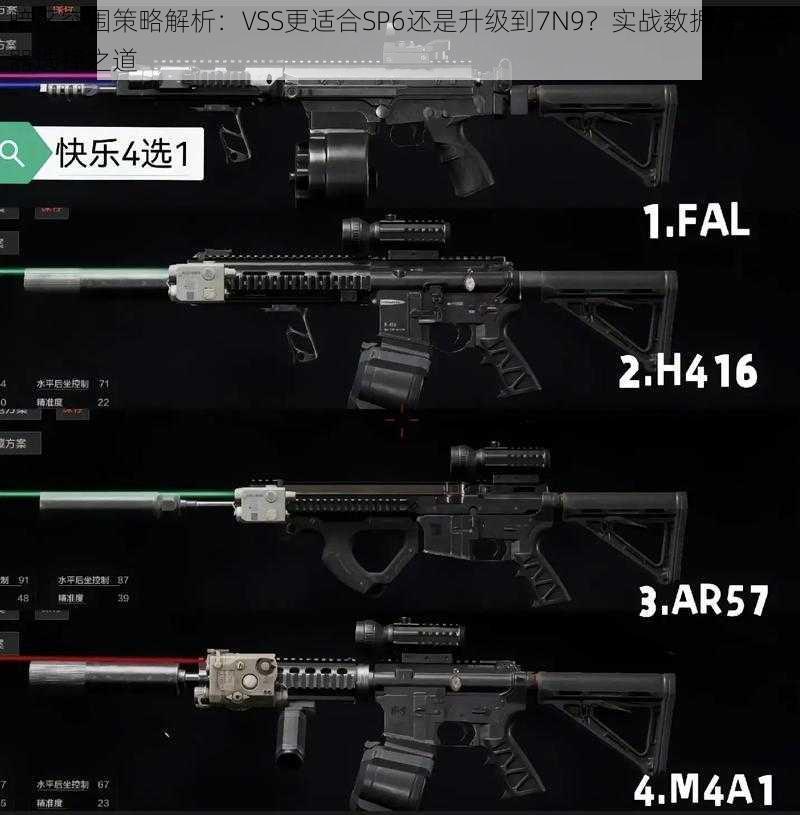 暗区突围策略解析：VSS更适合SP6还是升级到7N9？实战数据解读武器选择之道