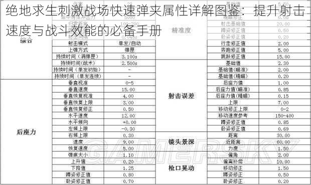 绝地求生刺激战场快速弹夹属性详解图鉴：提升射击速度与战斗效能的必备手册