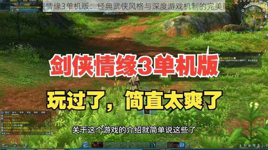 剑侠情缘3单机版：经典武侠风格与深度游戏机制的完美融合